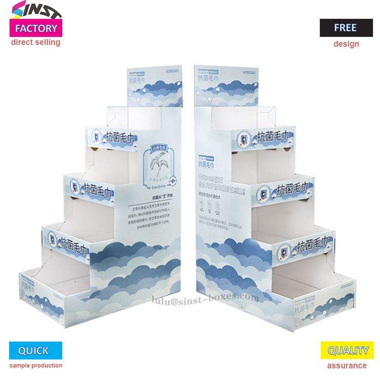 Полица за прикажување од картон за крпи